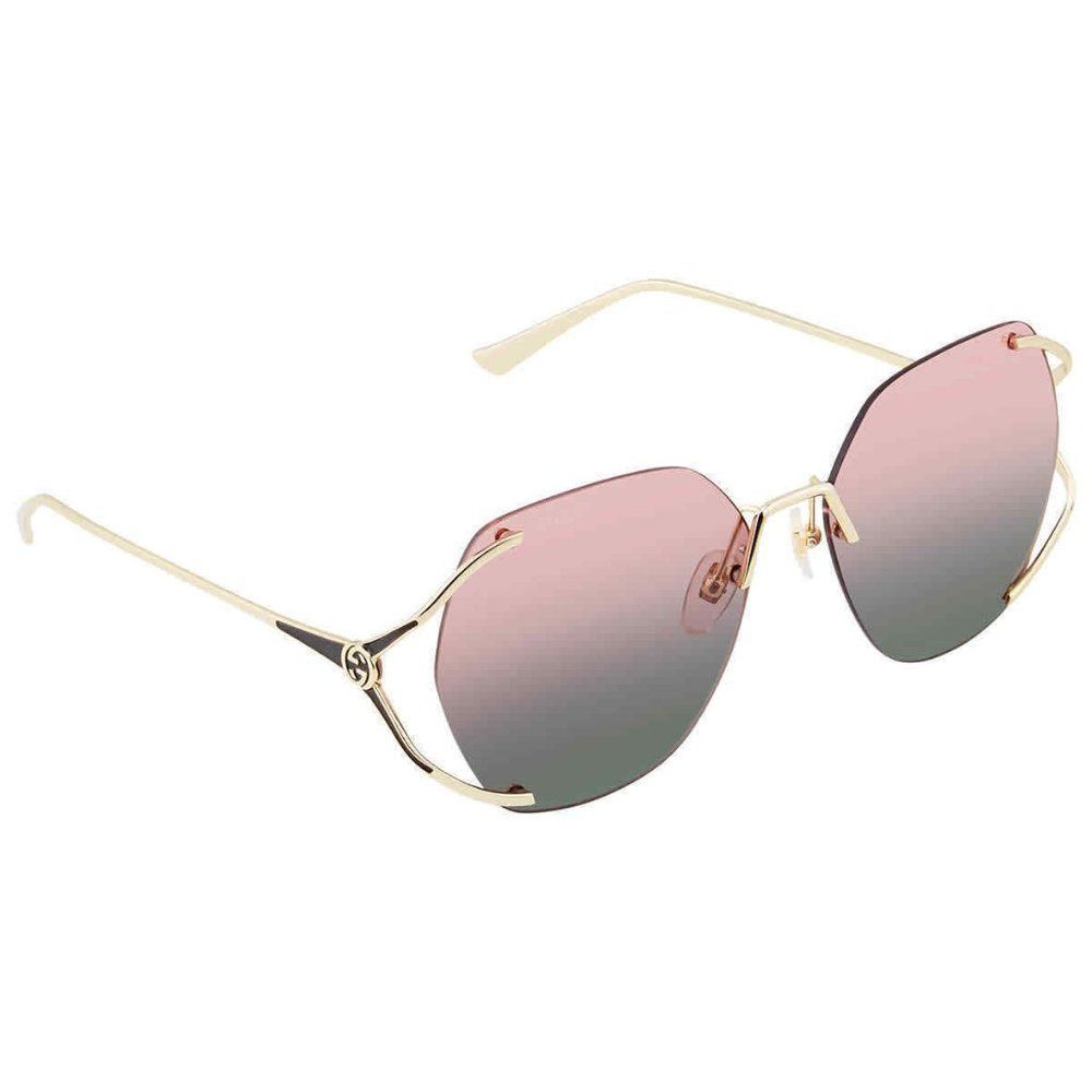 NEW Gucci Pink and Gold Square Women's Sunglasses